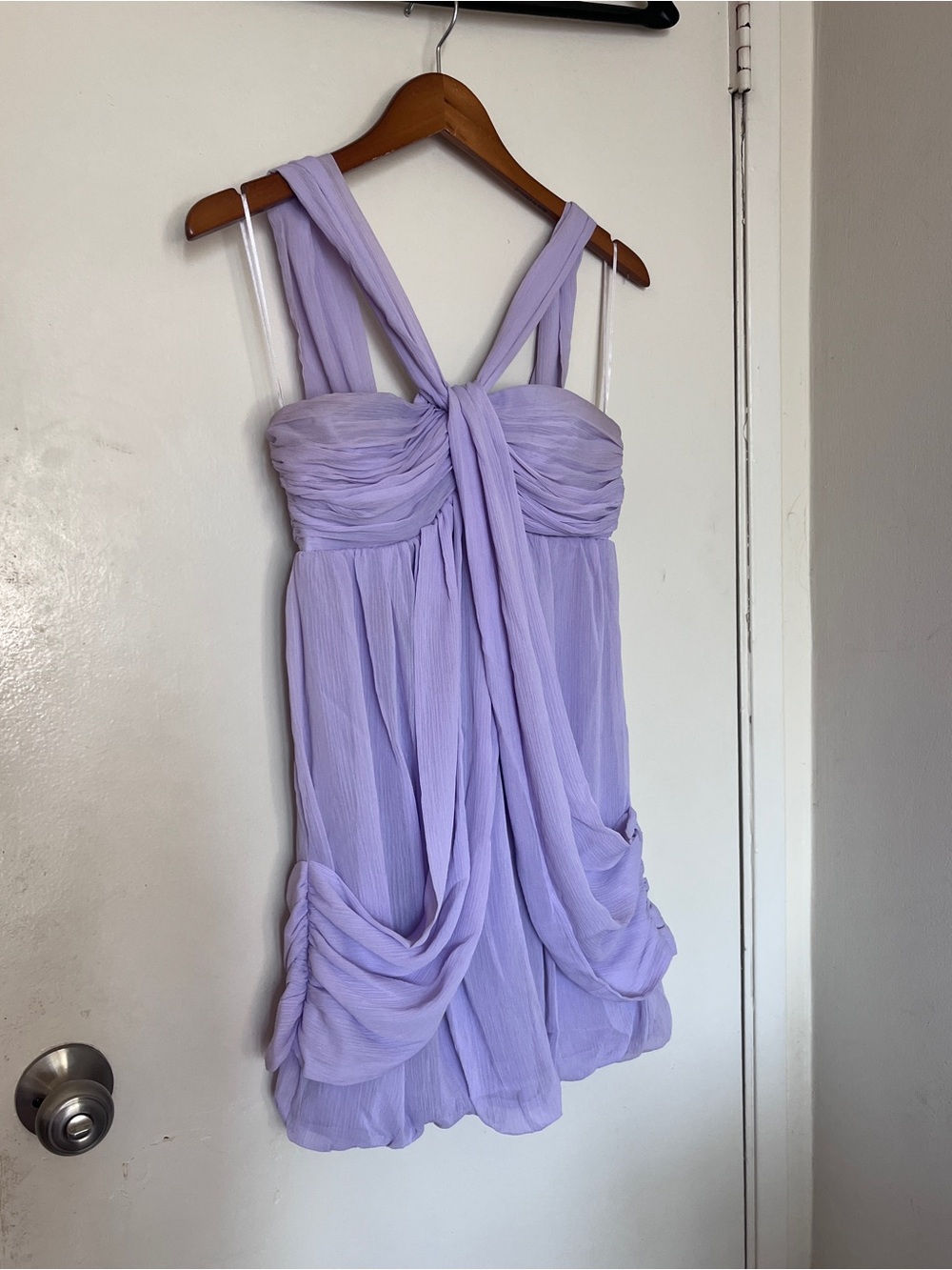 Lavender Chiffon Draped Sundress